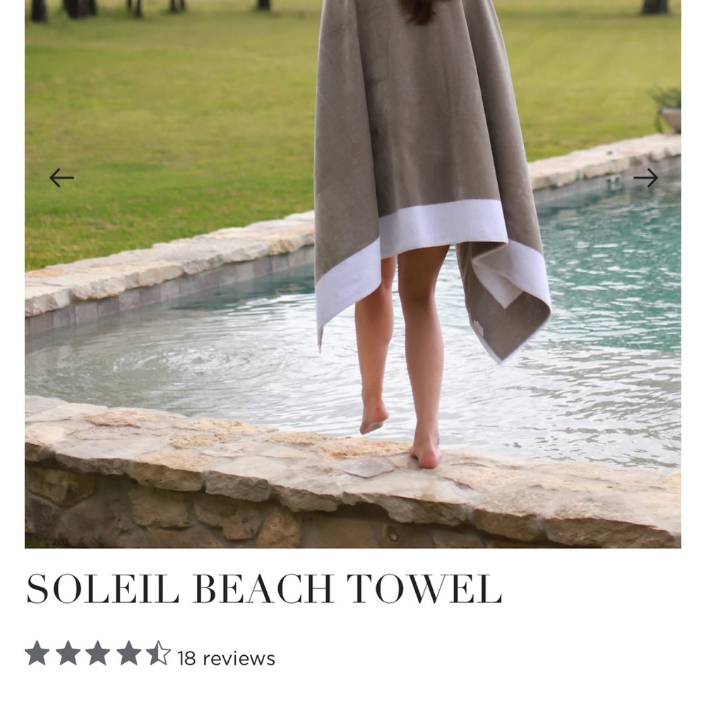 Beach Towel - Beige / White